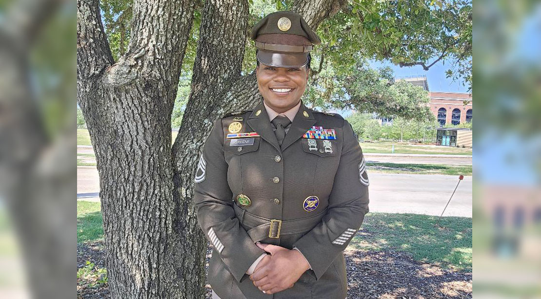 Latoya Greene in uniform outdoors
