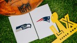 NFL football and trophy displayed for Superbowl LX with Seattle seahawks and the New England Patriots face off